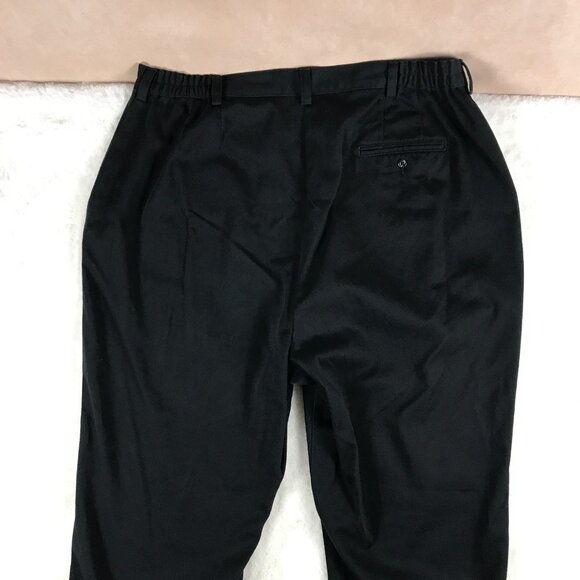 VINTAGE Women's 18W EDDIE BAUER Black Wrinkle Resistant Flat Front Khakis - Picture 5 of 6